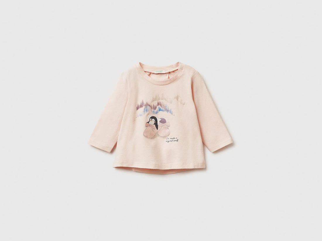 Benetton_Soft Pink_T-Shirt with Glittery Print_35UKA106S_1B7_01