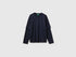 Benetton Dark Blue Men Double-Sleeved T-Shirt in 100% Cotton SKU: 35URU10CV_3C1 Image 01