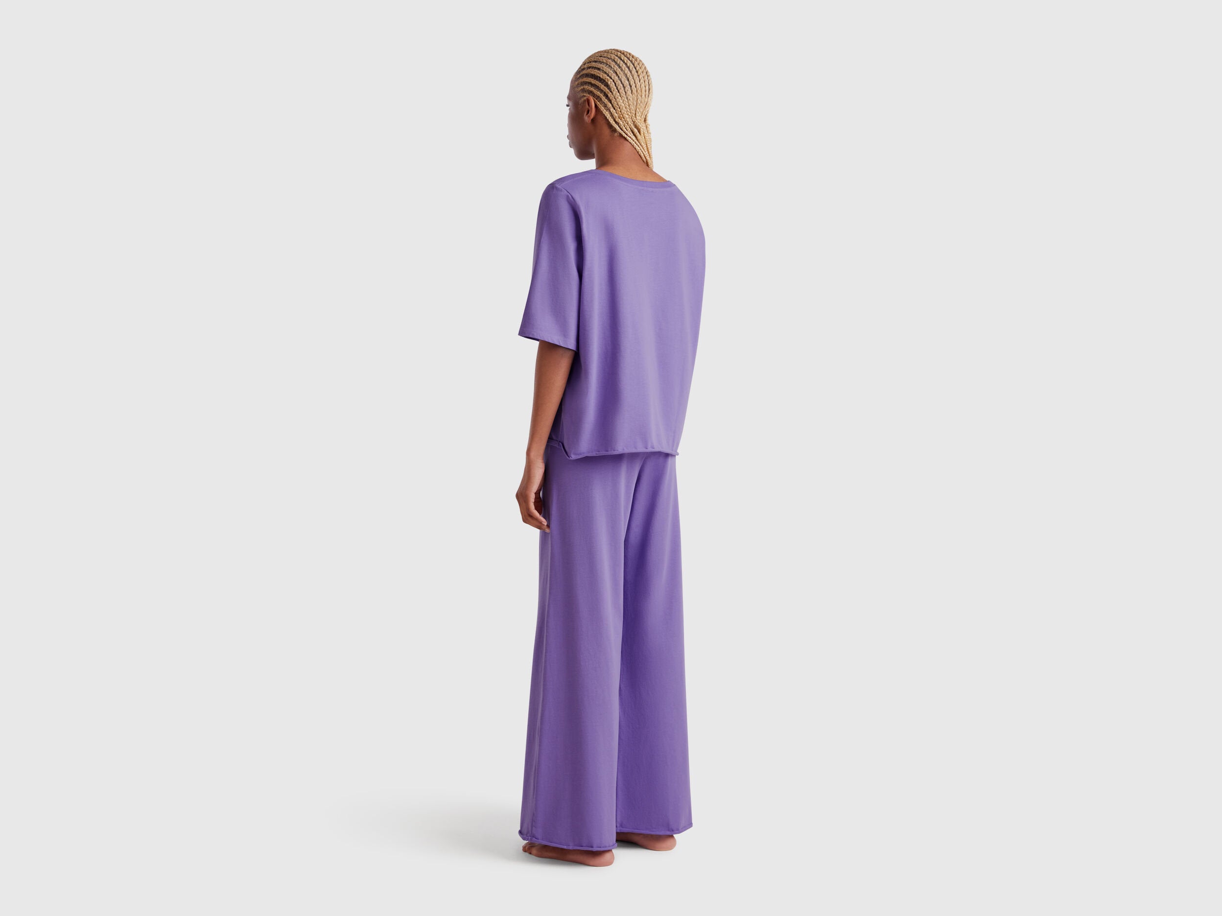 Benetton_Loose-Fitting Pyjamas in Pure Cotton_35VB3P03P_1W6_02