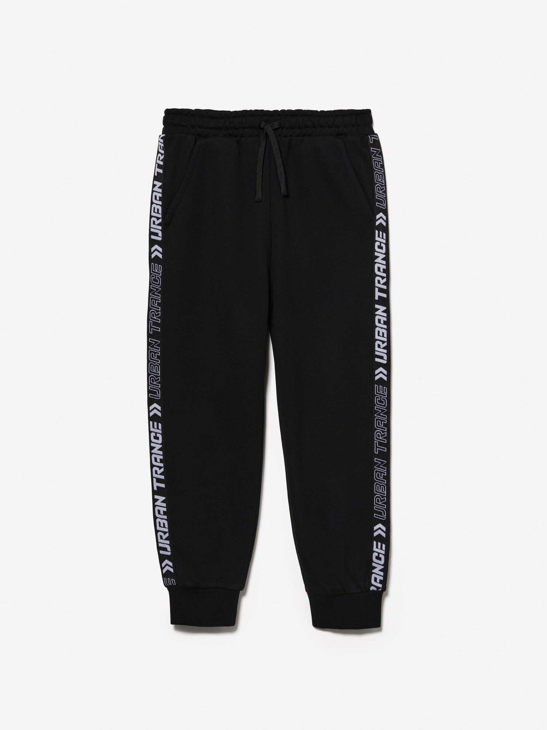 Black Joggers with Lettering Bands_35W6XF01J_100_01