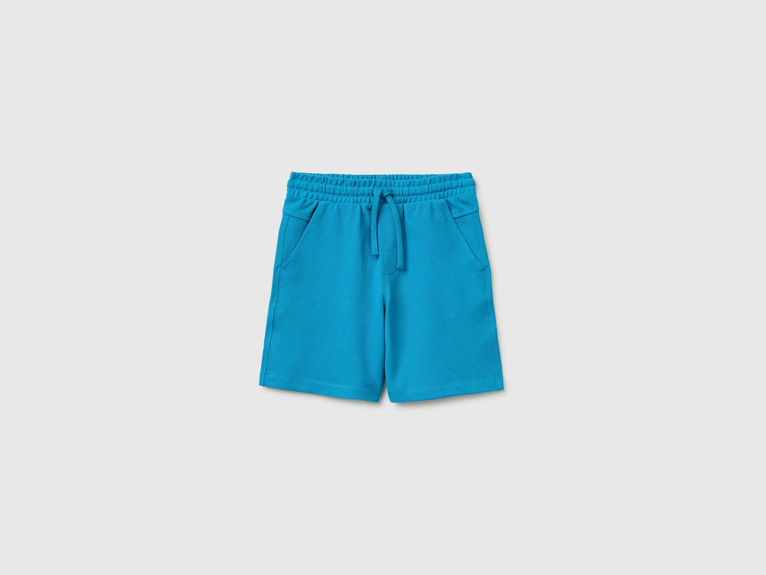 Benetton Blue Boys Soft Bermuda Shorts SKU: 35ZNC903U_051 Image 01