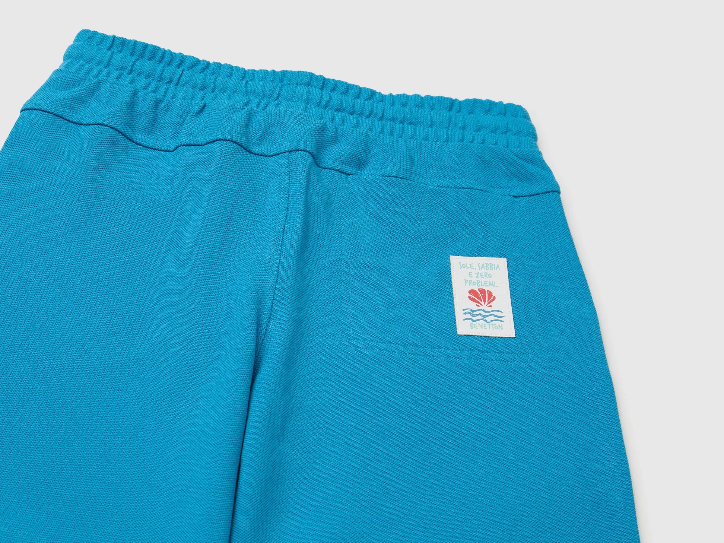 Benetton Blue Boys Soft Bermuda Shorts SKU: 35ZNC903U_051 Image 03