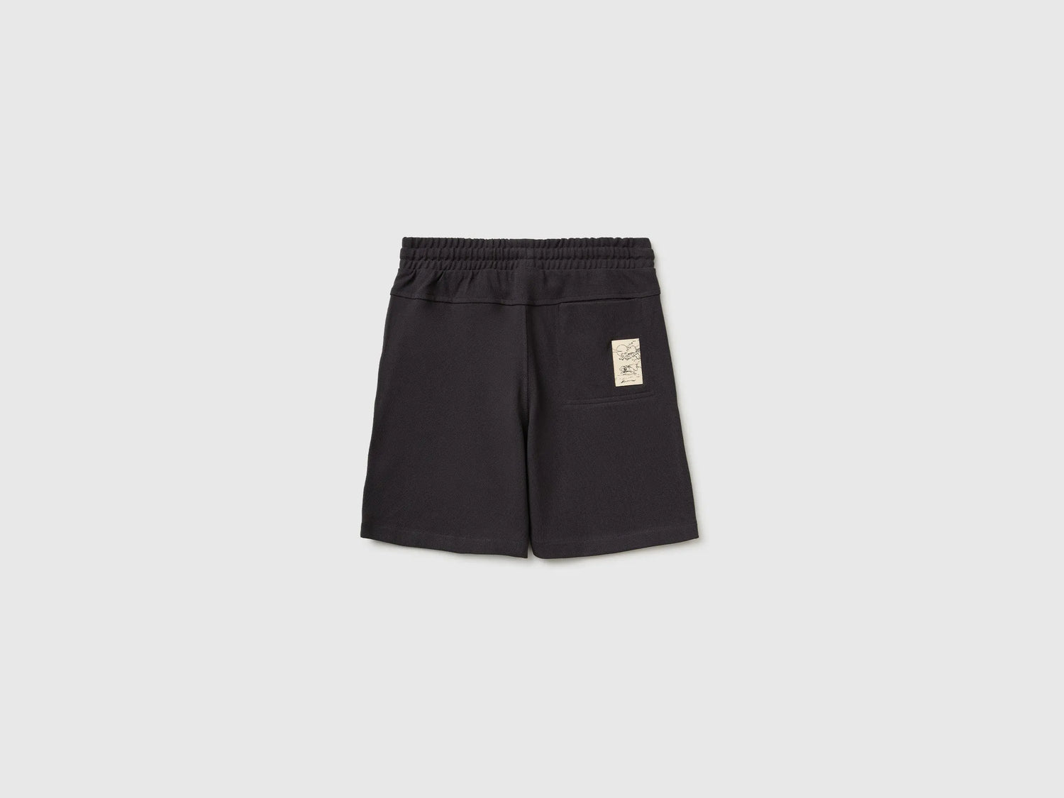 Benetton Black Boys Soft Bermuda Shorts SKU: 35ZNC903U_19E Image 02