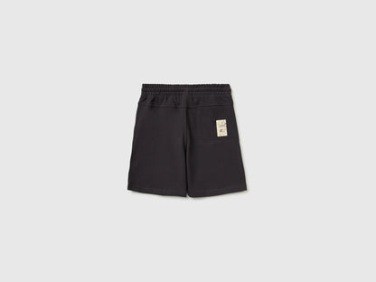 Benetton Black Boys Soft Bermuda Shorts SKU: 35ZNC903U_19E Image 02