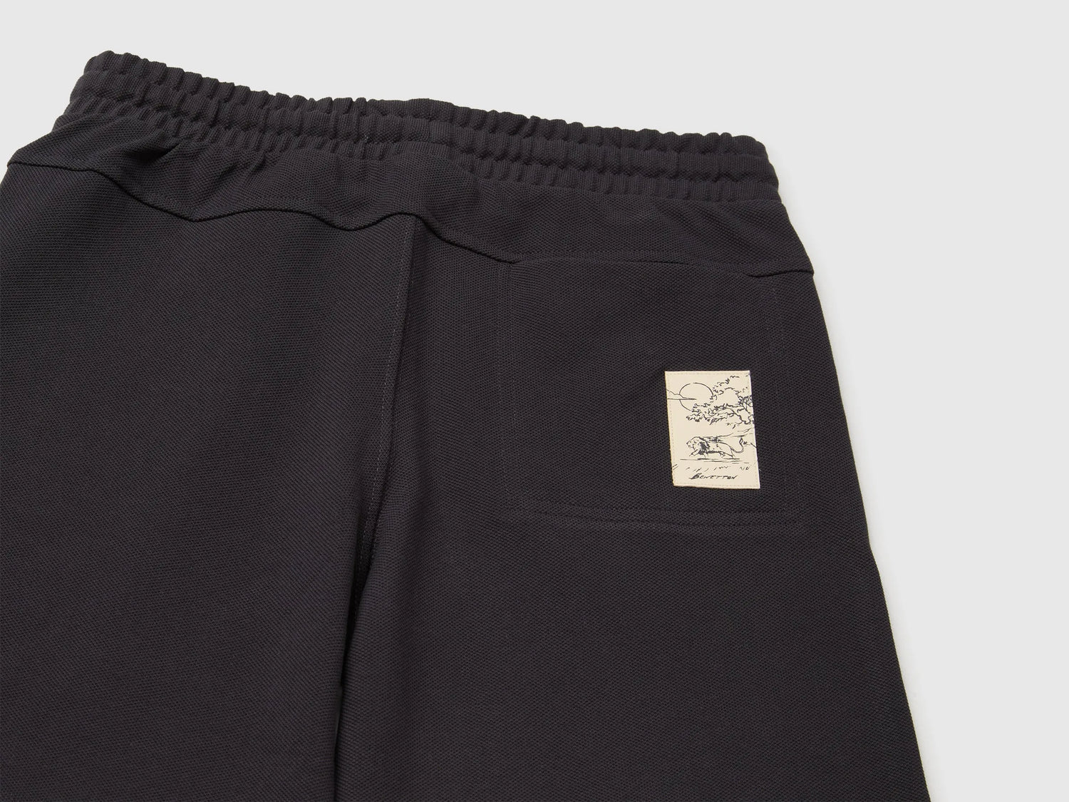 Benetton Black Boys Soft Bermuda Shorts SKU: 35ZNC903U_19E Image 03