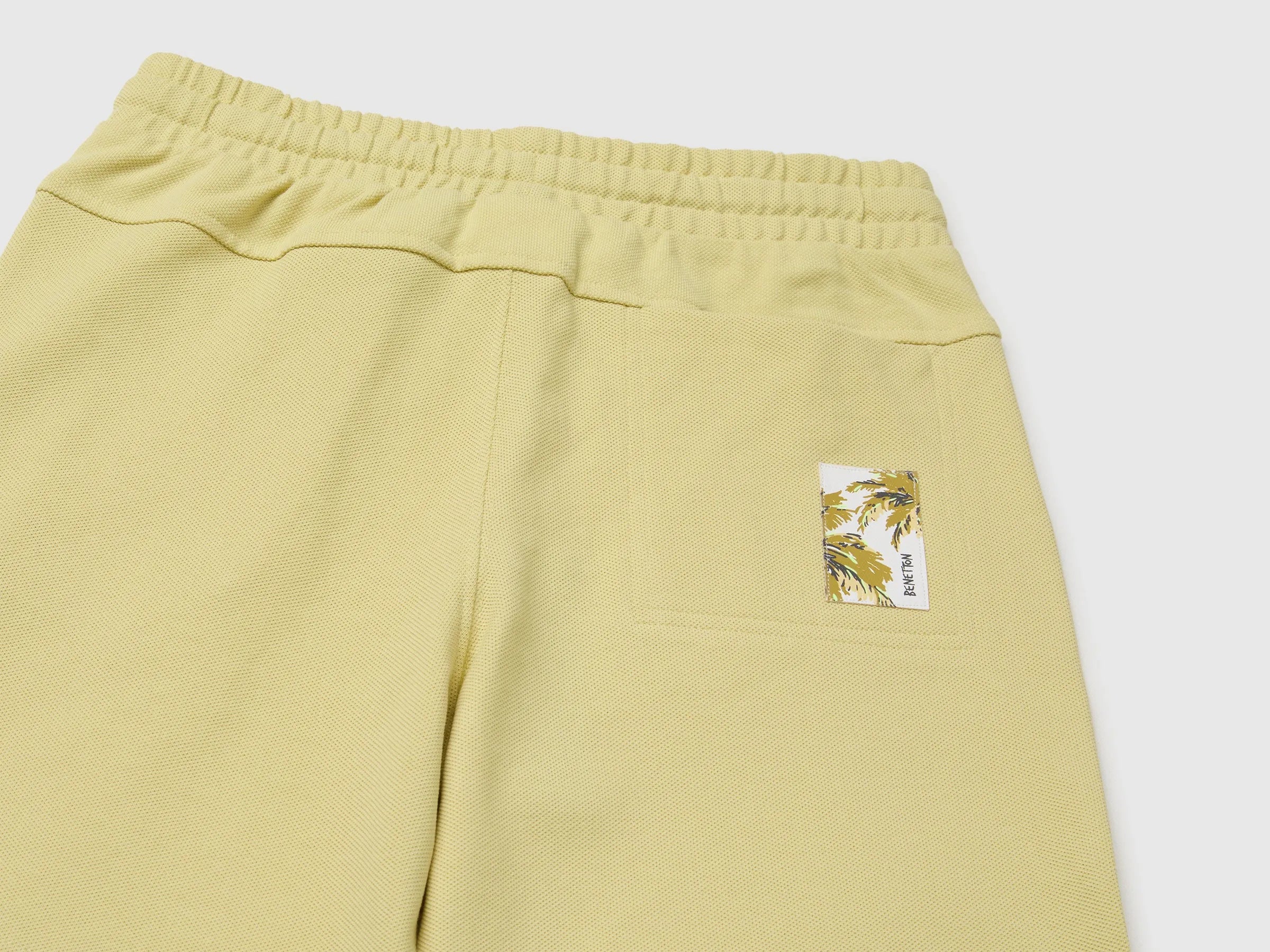 Benetton Yellow Boys Soft Bermuda Shorts SKU: 35ZNC903U_228 Image 03