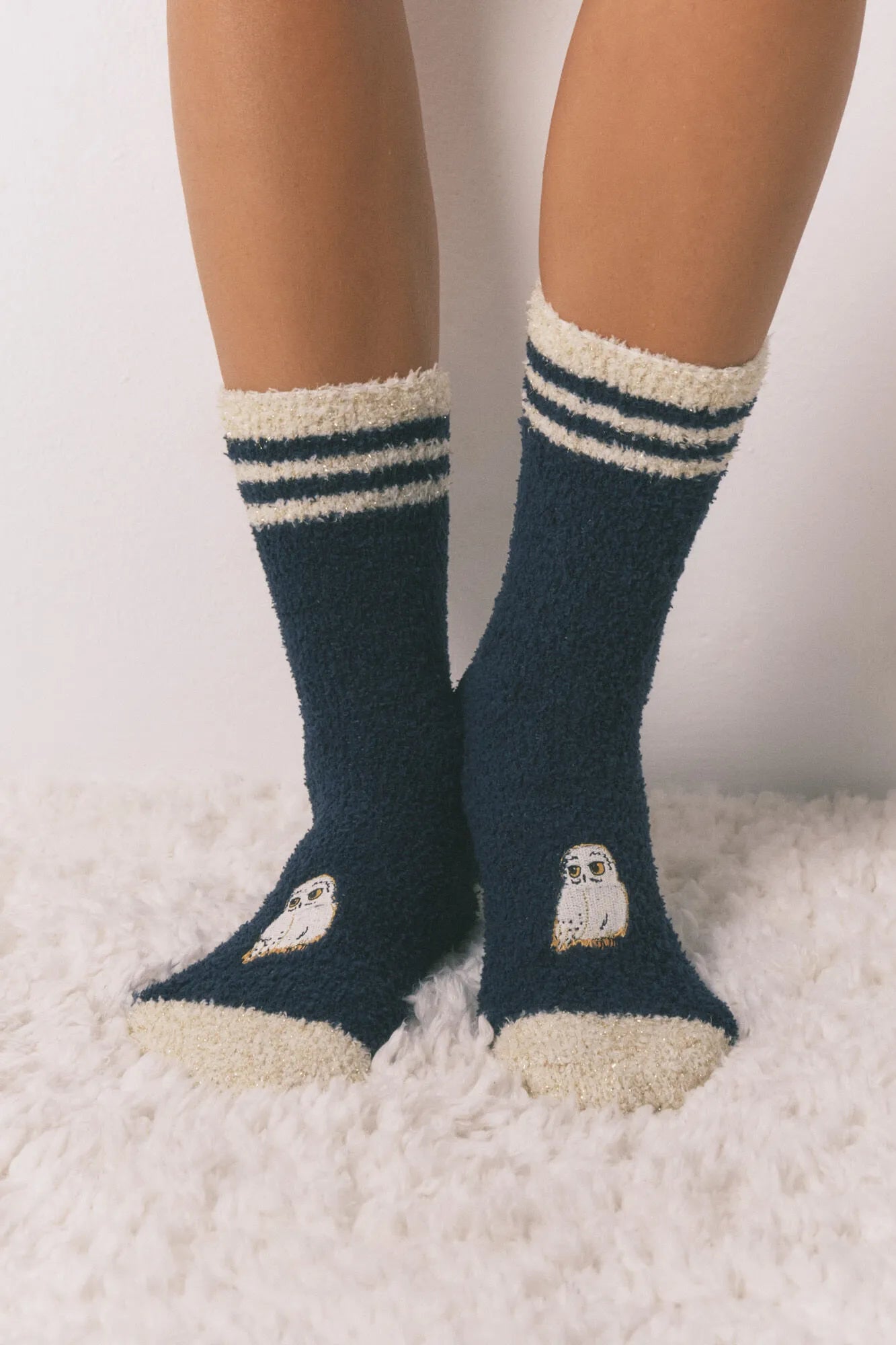 Women Secret_Navy_Harry Potter Print Long Fur Socks_3612486_10_03