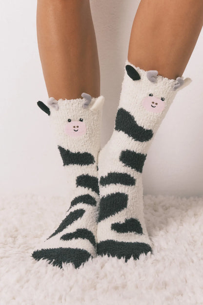 Women Secret_White_Long 3D Cow Print Hair Socks_3612487_99_03