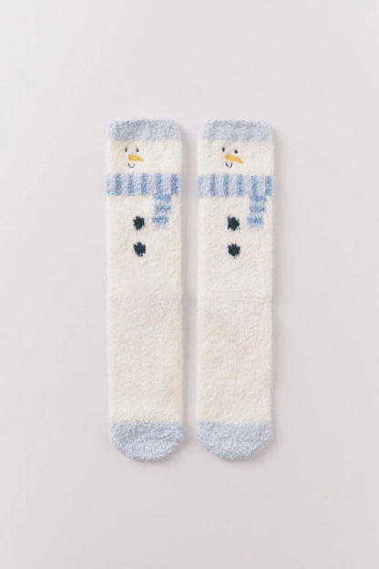 Women Secret_White_Long Fur Socks with Snowman Print_3612488_99_01