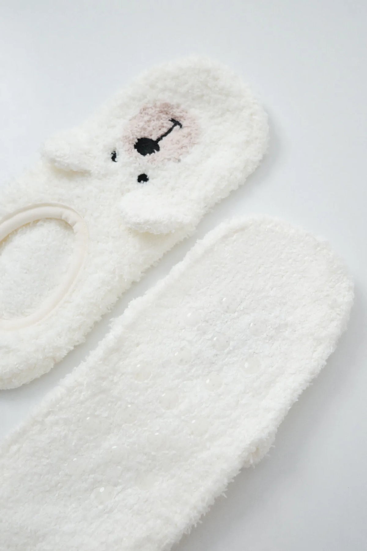 Women Secret Beige Women White Bear Slip-On Socks SKU: 3614773_50 Image 02