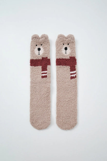 Women Secret Beige Women Beige Bear Long Socks SKU: 3614775_50 Image 01
