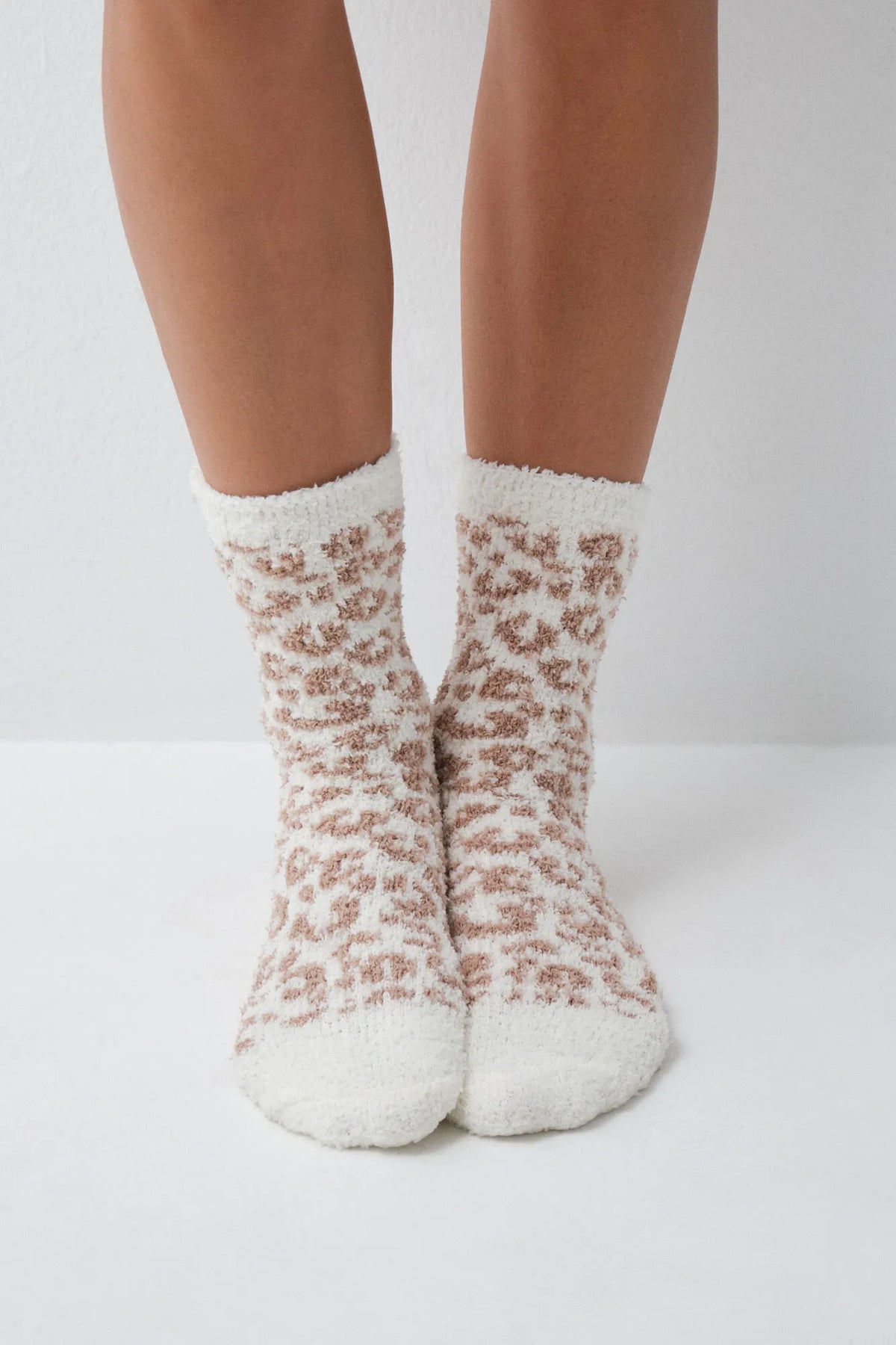 Women Secret Dark Grey Women Brown Animal Print Long Socks SKU: 3614781_41 Image 03