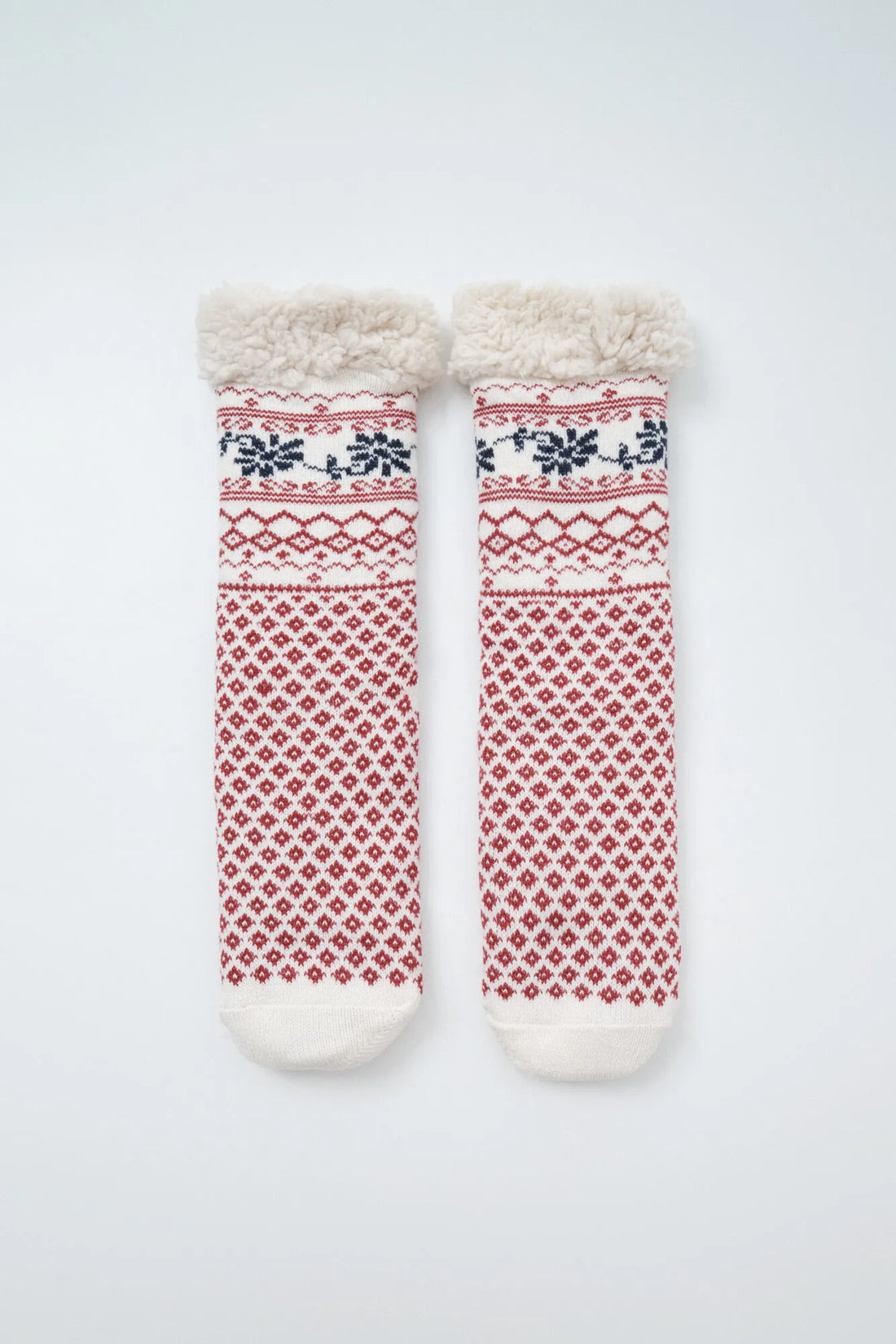 Women Secret Multicoloured Women Red Border Print Long Socks SKU: 3614789_98 Image 01
