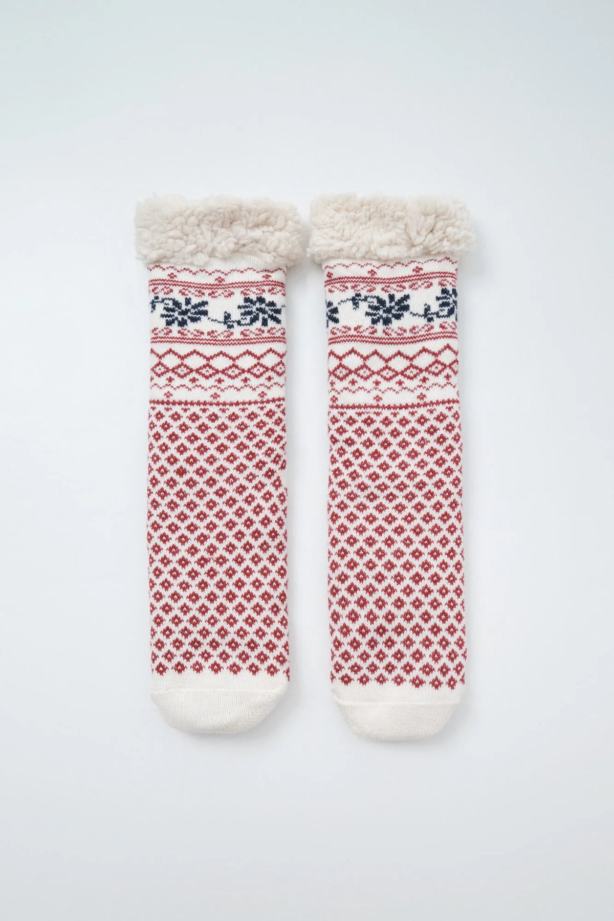 Women Secret Multicoloured Women Red Border Print Long Socks SKU: 3614789_98 Image 01