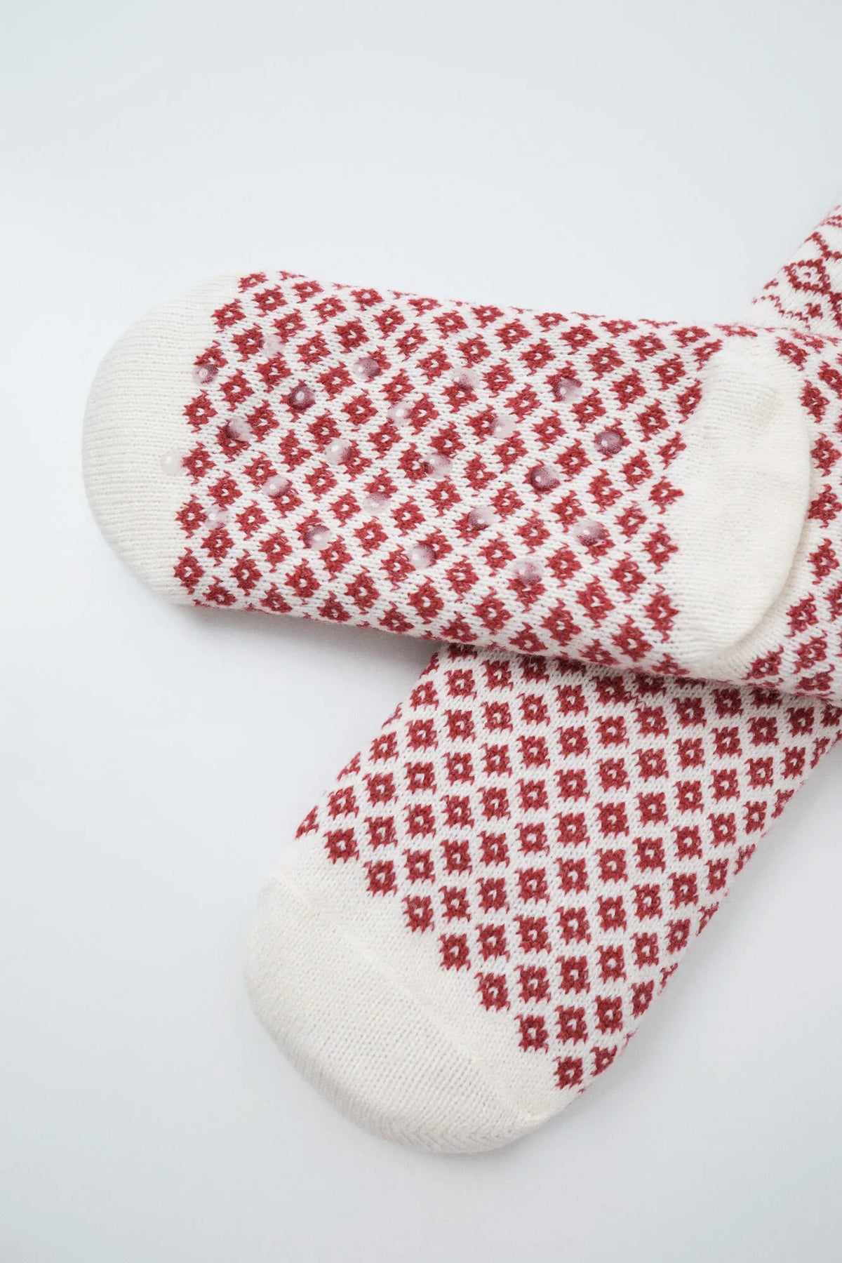 Women Secret Multicoloured Women Red Border Print Long Socks SKU: 3614789_98 Image 02