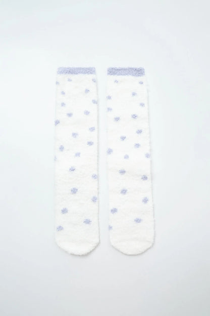 Women Secret Beige Women Lilac Polka-Dots Print Long Socks SKU: 3614794_50 Image 01
