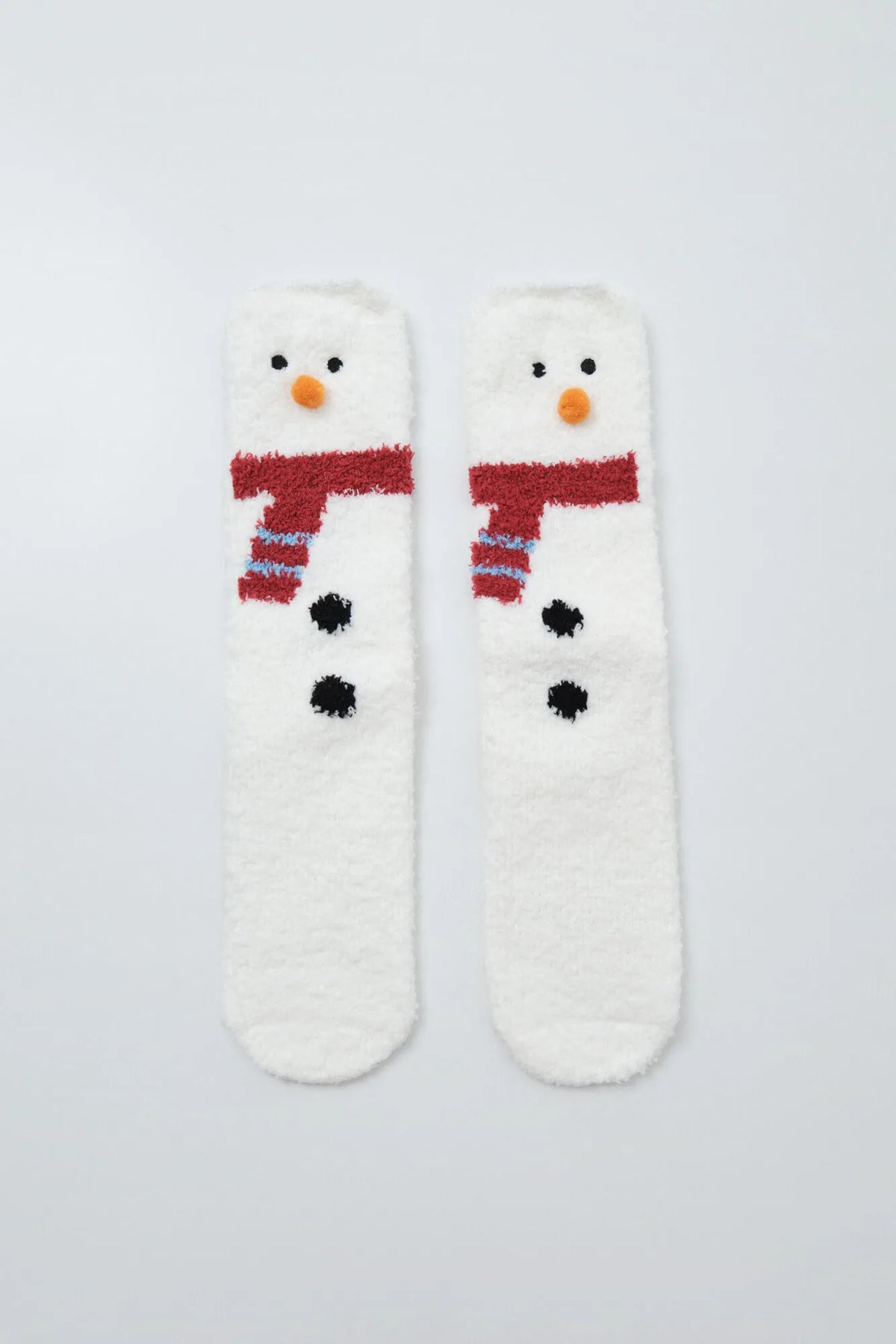 Women Secret Beige Women Beige 3D Snowman Long Socks SKU: 3614809_50 Image 01