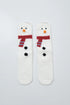 Women Secret Beige Women Beige 3D Snowman Long Socks SKU: 3614809_50 Image 01