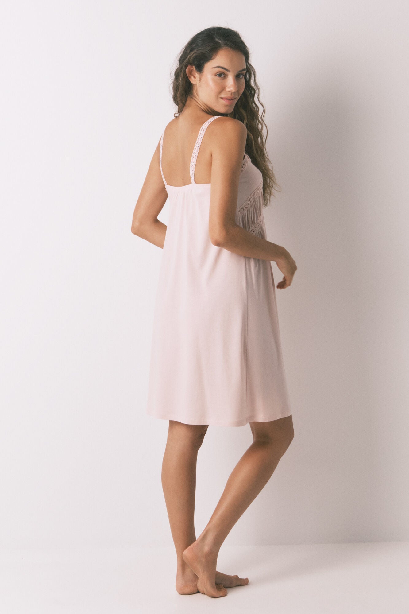 Women Secret_Pink_Pink Cotton "Maternity" Midi Nightgown_3632481_70_05