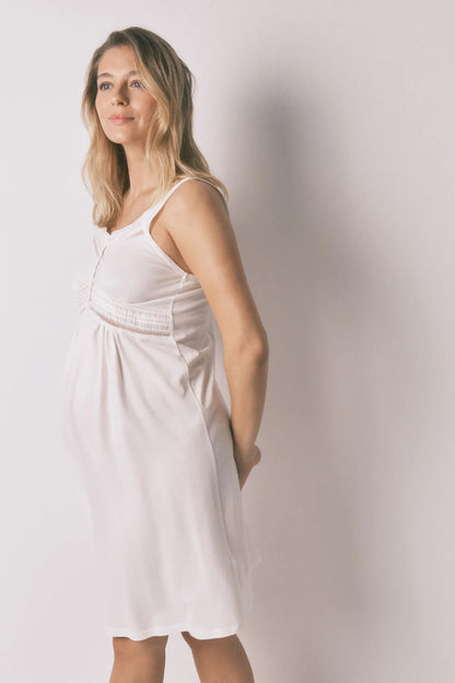 Women Secret Ivory Women White Cotton Short Nightgown "Maternity" SKU: 3633444_96 Image 02