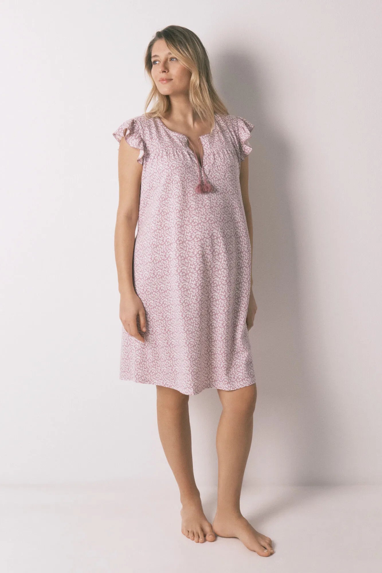 Women Secret_Pink_Pink Cotton "Maternity" Ruffle Nightgown_3633445_72_03