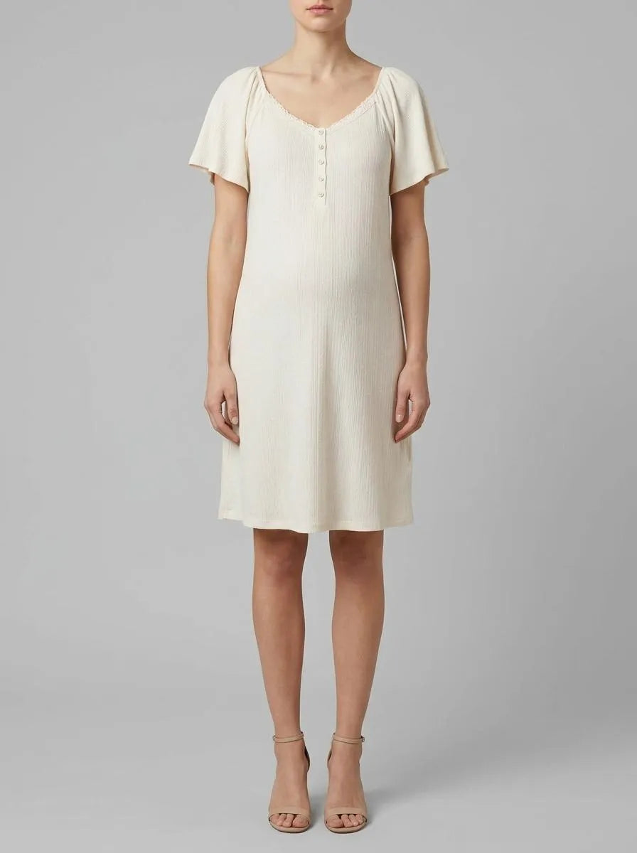 Women Secret_Ivory_White Pointelle Maternity Ruffle Nightgown_3633447_96_00