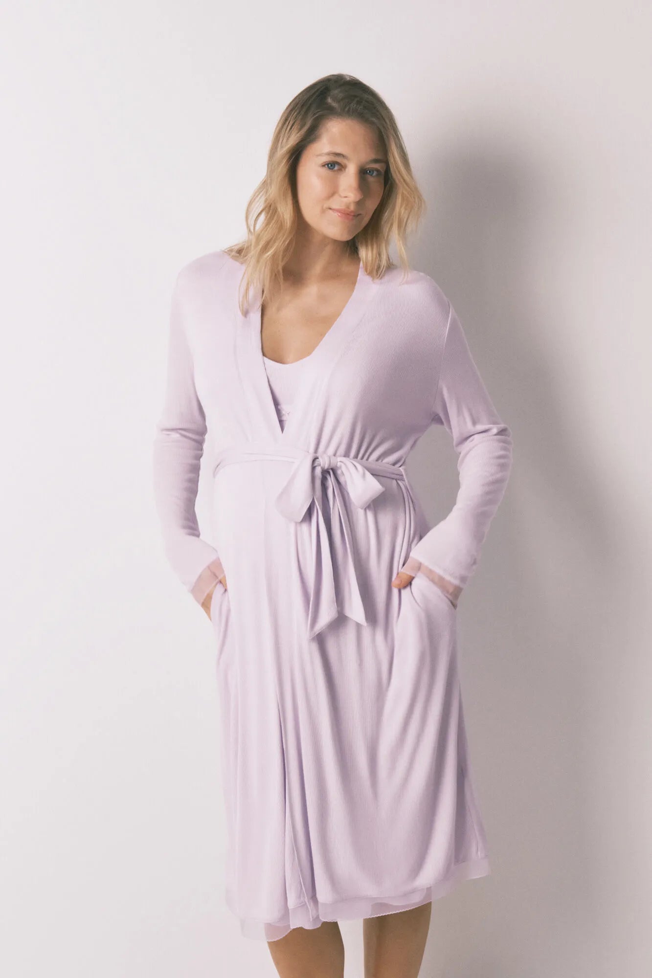 Women Secret_Purple/Lilac_Lilac Ribbed Super Soft Maternity Midi Nightgown_3633451_75_03