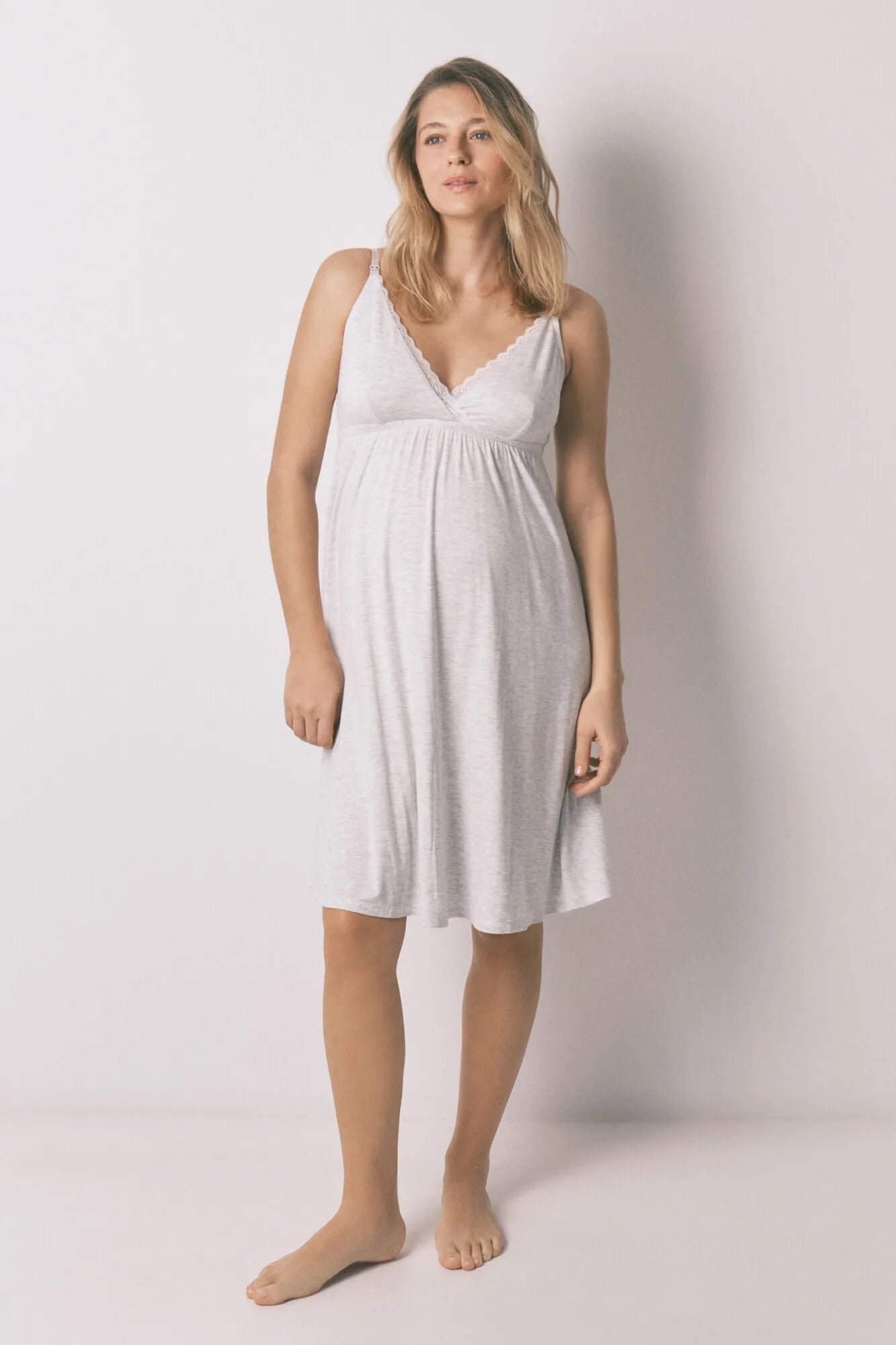 Women Secret Dark Grey Women Grey Straps "Maternity" Nightgown SKU: 3633453_44 Image 03