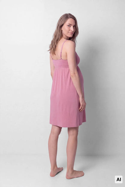 Women Secret Pink Women Pink "Maternity" Breastfeeding Vest Top Nightgown SKU: 3634152_72 Image 02