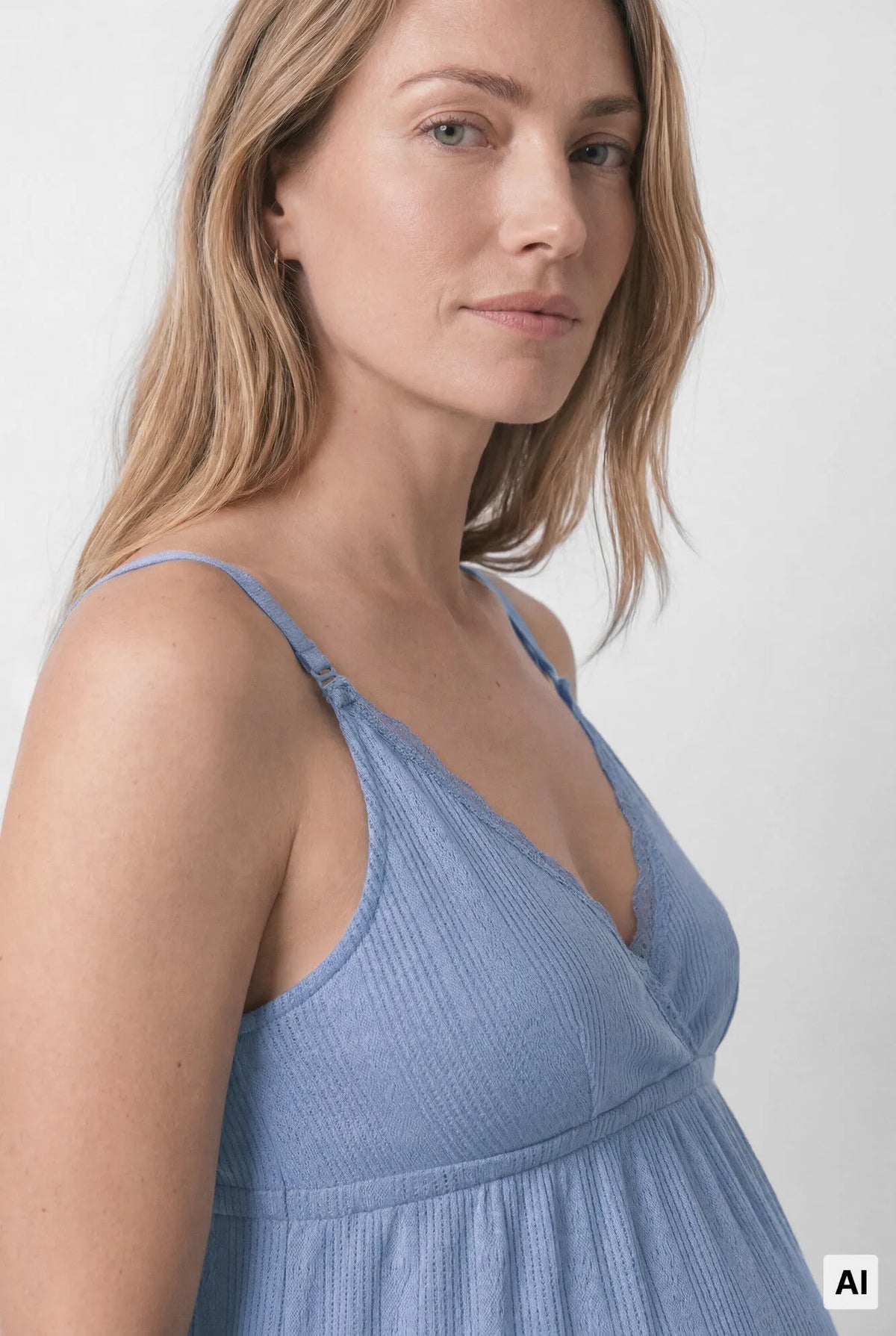 Women Secret Medium Blue Women Blue "Maternity" Breastfeeding Vest Top Nightgown SKU: 3634154_15 Image 03