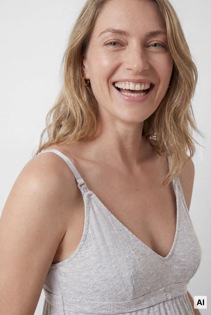 Women Secret Dark Grey Women Grey "Maternity" Vest Top Nightgown SKU: 3634155_41 Image 02