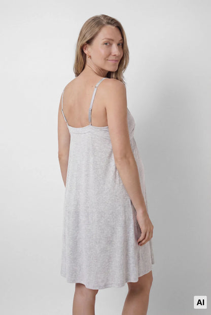 Women Secret Dark Grey Women Grey "Maternity" Vest Top Nightgown SKU: 3634155_41 Image 03