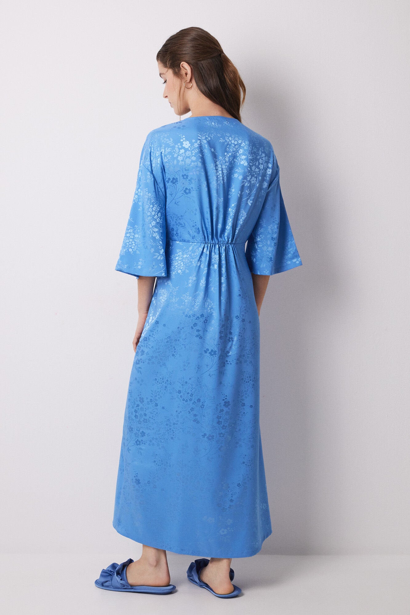Women Secret_Blue Jacquard Satin Caftan Dress_3639169_19_04
