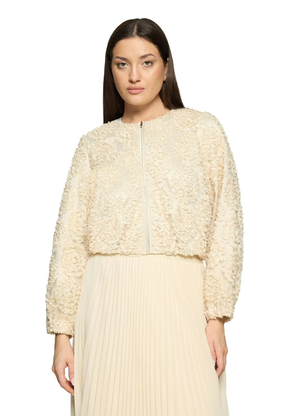 Vera Mont Champagne Sorbet Women Bomber Jacket with Zipper SKU: 3666-4216_1085 Image 01