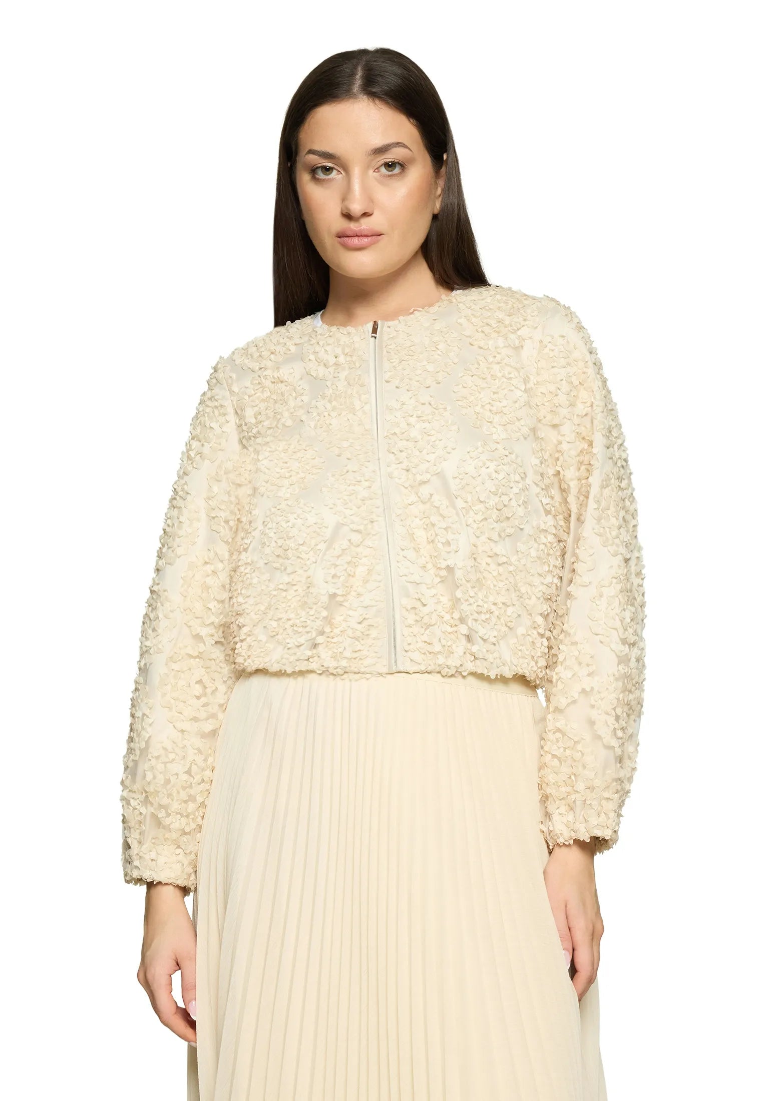 Vera Mont Champagne Sorbet Women Bomber Jacket with Zipper SKU: 3666-4216_1085 Image 01