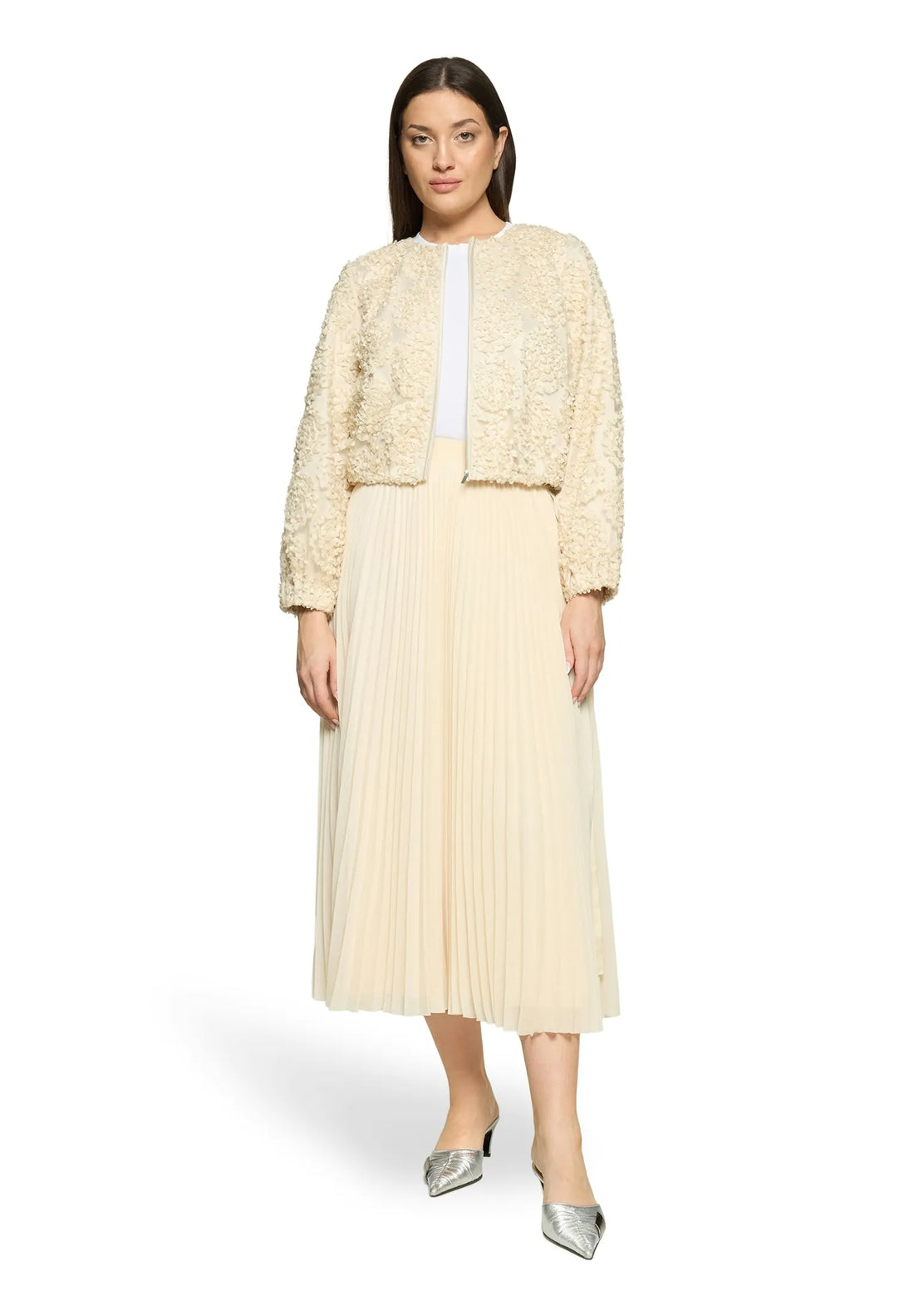 Vera Mont Champagne Sorbet Women Bomber Jacket with Zipper SKU: 3666-4216_1085 Image 03