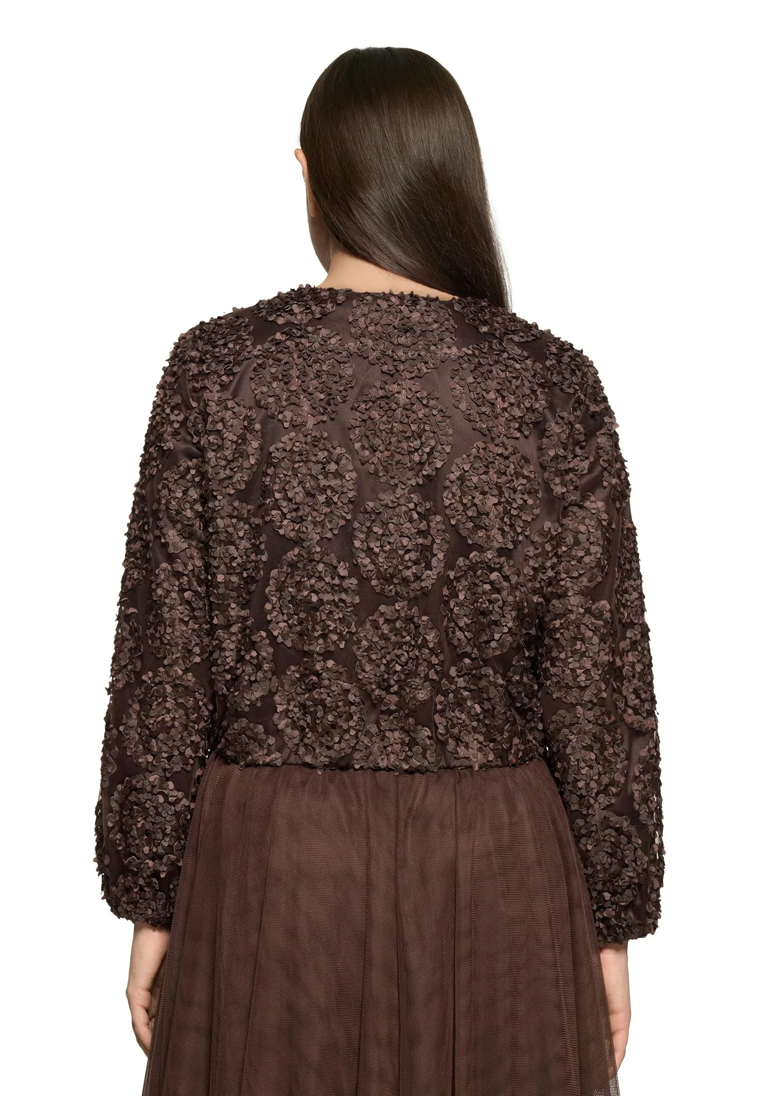Vera Mont Espresso Brown Women Bomber Jacket with Zipper SKU: 3666-4216_7409 Image 02