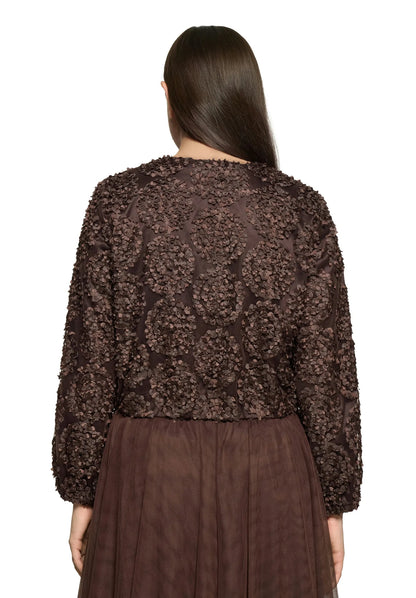 Vera Mont Espresso Brown Women Bomber Jacket with Zipper SKU: 3666-4216_7409 Image 02