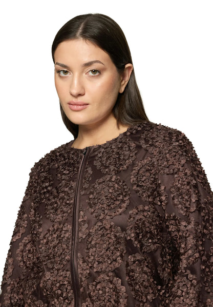 Vera Mont Espresso Brown Women Bomber Jacket with Zipper SKU: 3666-4216_7409 Image 04