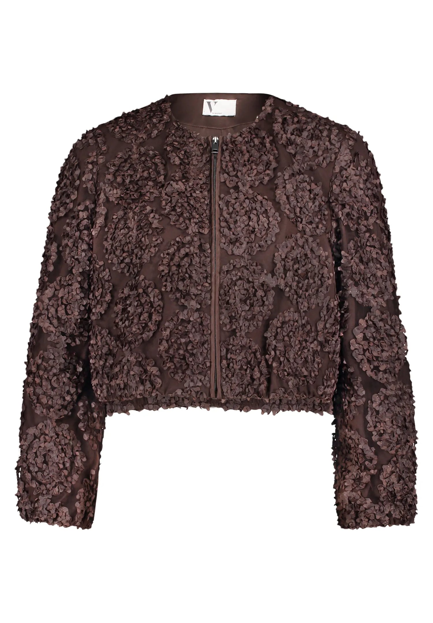Vera Mont Espresso Brown Women Bomber Jacket with Zipper SKU: 3666-4216_7409 Image 06