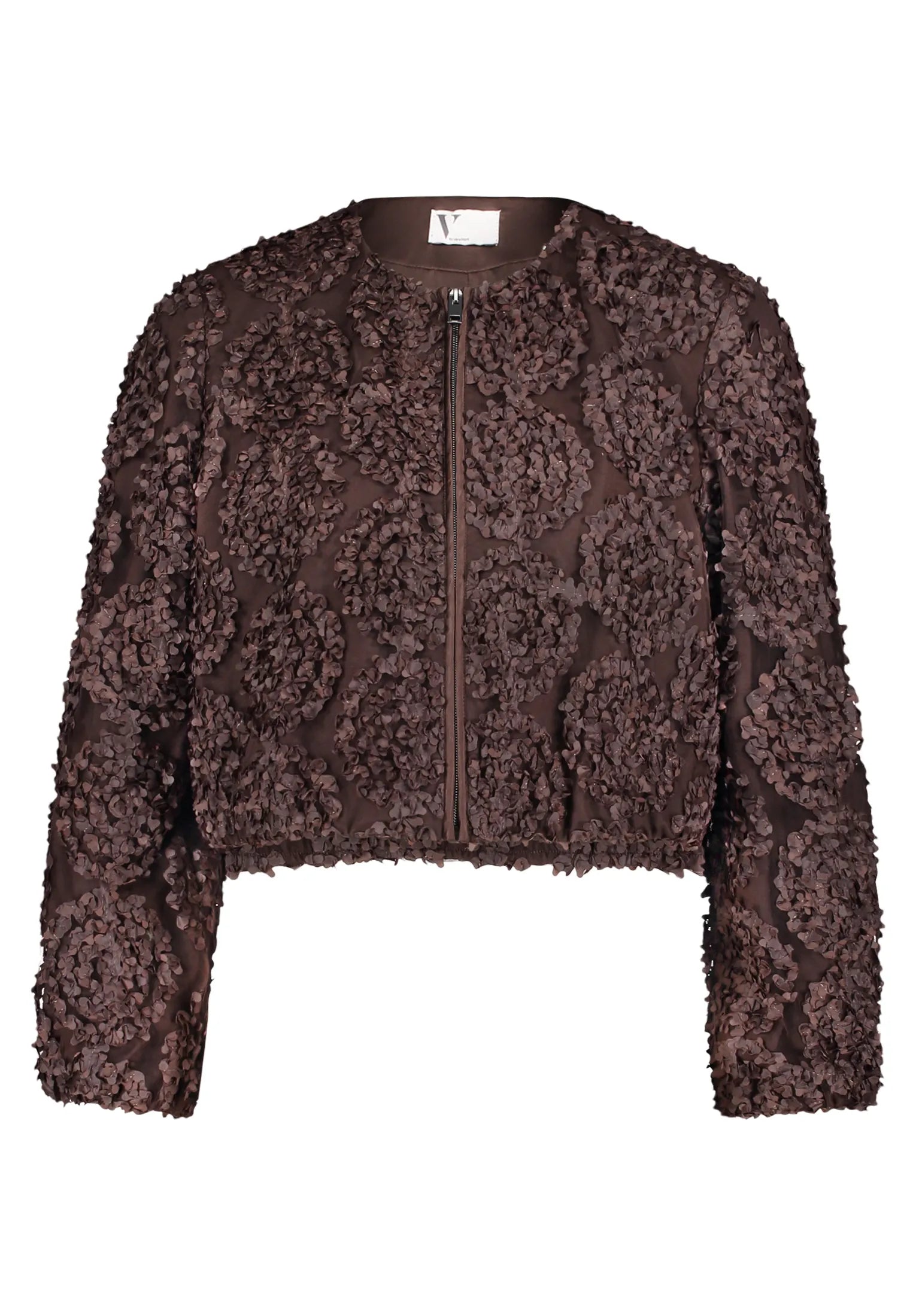Vera Mont Espresso Brown Women Bomber Jacket with Zipper SKU: 3666-4216_7409 Image 06
