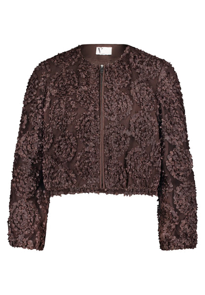 Vera Mont Espresso Brown Women Bomber Jacket with Zipper SKU: 3666-4216_7409 Image 06