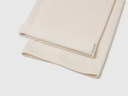 Benetton Creamy White Girls Cargo Pants with Elastic SKU: 36EKCF06X_00E Image 03