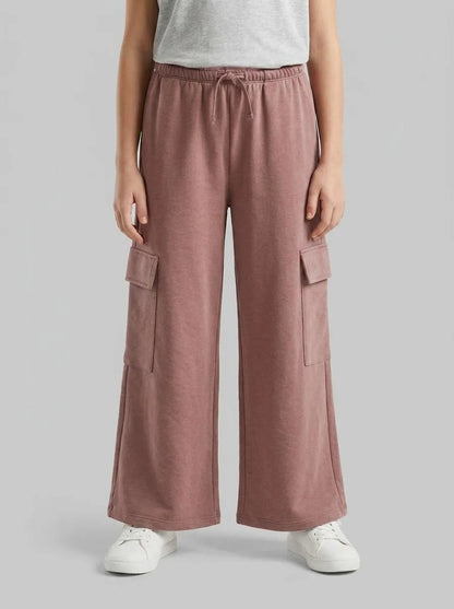 Benetton Brown Girls Cargo Pants with Elastic SKU: 36EKCF06X_24R Image 00