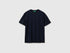 Benetton Dark blue Men Crew Neck T-Shirt in Linen Blend SKU: 36IBU10CE_016 Image 01