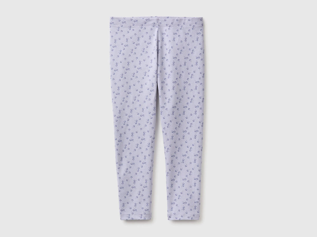 Benetton Violet Girls Patterned Leggings in Stretch Cotton SKU: 36MSGF05L_901 Image 01