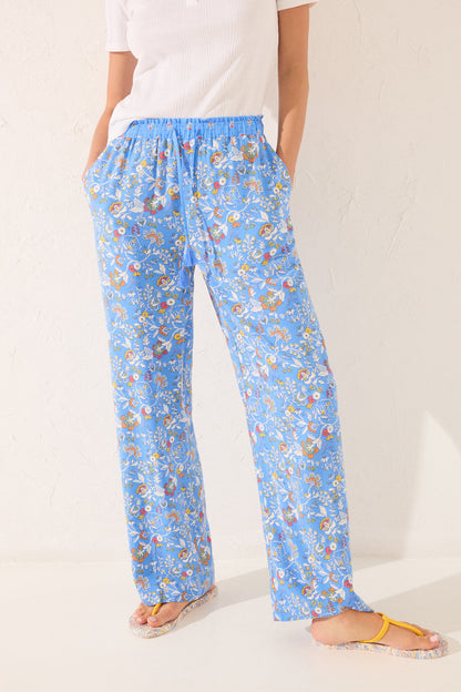 Women Secret_Long Blue Floral Viscose Trouser_3702230_19_02