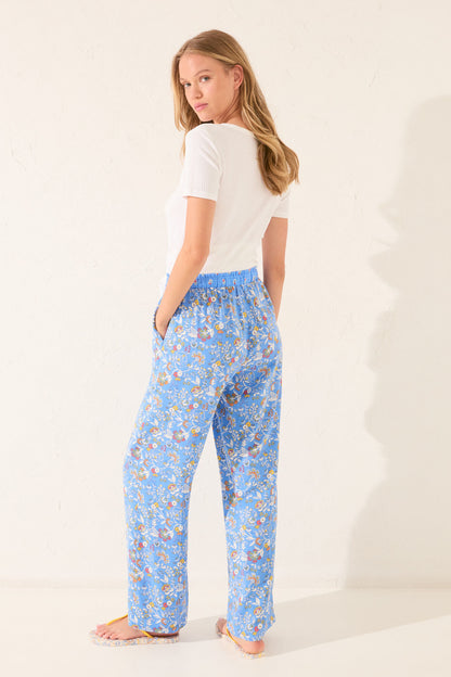 Women Secret_Long Blue Floral Viscose Trouser_3702230_19_05