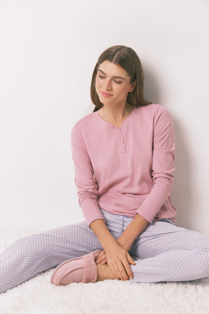 Women Secret_Pink_100% Cotton Skinny Trouser with Geometric Print_3702248_73_01