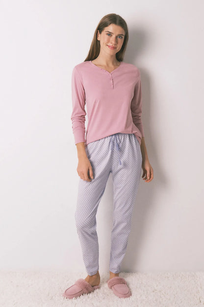 Women Secret_Pink_100% Cotton Skinny Trouser with Geometric Print_3702248_73_02